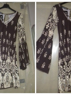 Women's dress s/m new semi-season brown with bell sleeves