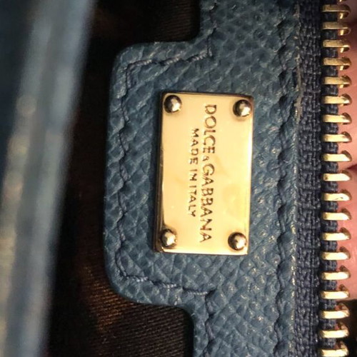 Dolce & Gabbana Padlock crossbody bag like new, blue saffiano leather