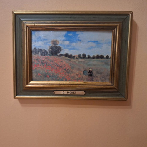 Impressionism art prints, 3 frames, Millet and Monet copies