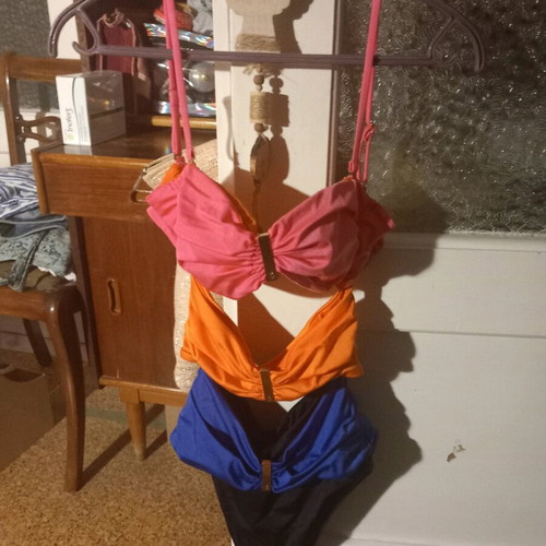SugarFree one-piece swimsuit like new, size small, black and orange