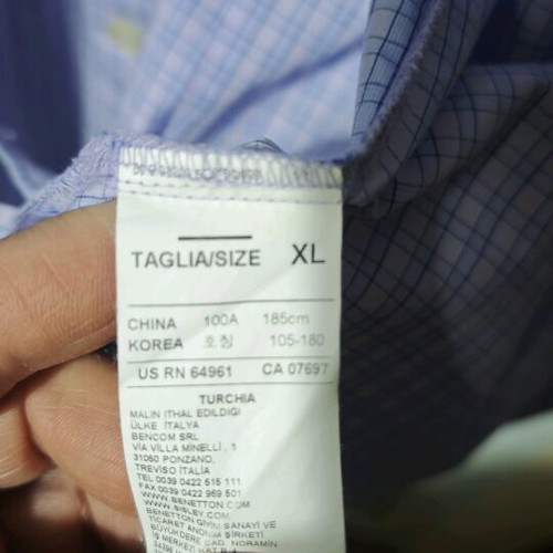 Benetton shirt XL used, purple, slim fit
