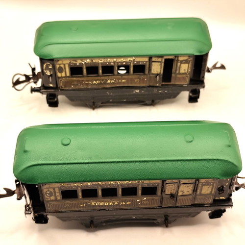 Vintage Train Pullman toys used, set of two from 1930s