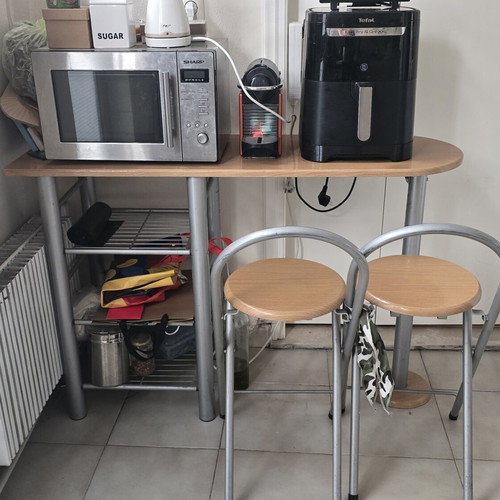Kitchen counter 1.20 x 40 x 78 cm with stools set