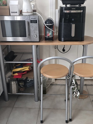 Kitchen counter 1.20 x 40 x 78 cm with stools set
