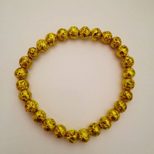 Volcanic Stone Bracelet New, Yellow Lava Energy