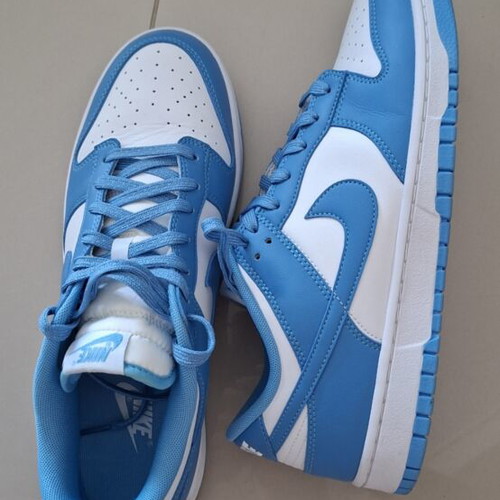 Nike Dunk Low Retro sneakers, blue and white, size 46