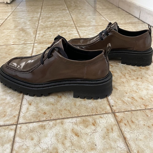 Massimo Dutti chunky loafer women's shoes, brown, size 41