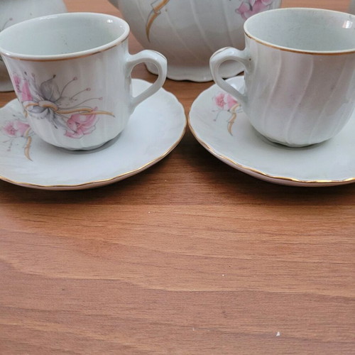 Porcelain tea set used with minor damages