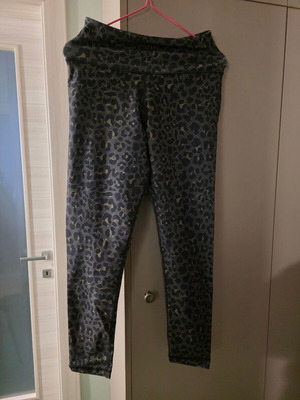Khaki leopard leggings like new, elastic, XL slim fit