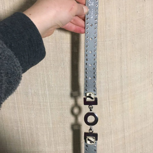 Y2K chain leather animal pattern belt like new