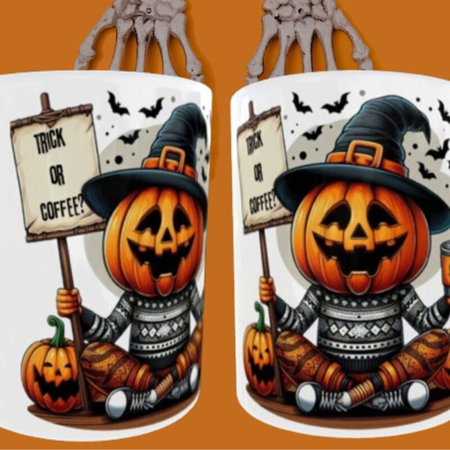 Ceramic white mug 325 ml Halloween new