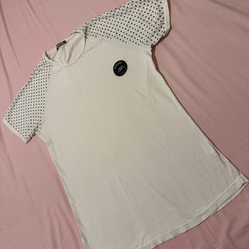NoShame T Shirt men's white medium used with sleeve design