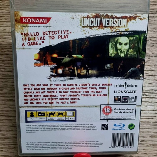 Saw Uncut Edition game for PlayStation 3 like new