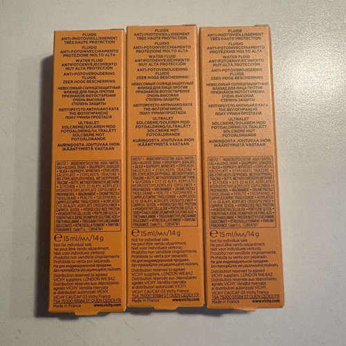 Vichy Capital Soleil UV-Age Daily SPF50+ sunscreen 3x15 ml new