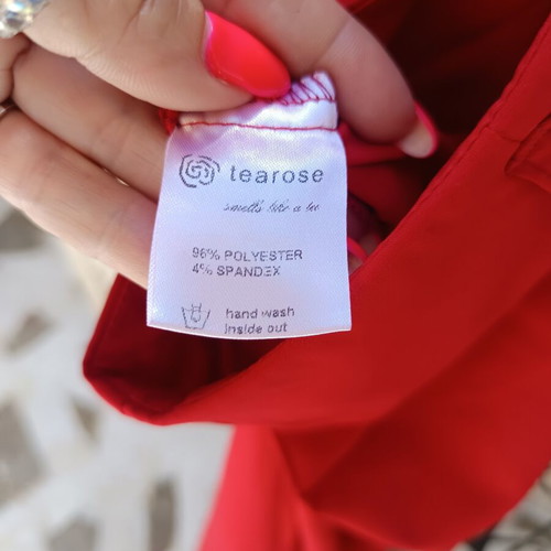 Wide-leg pants size M new, red with belt