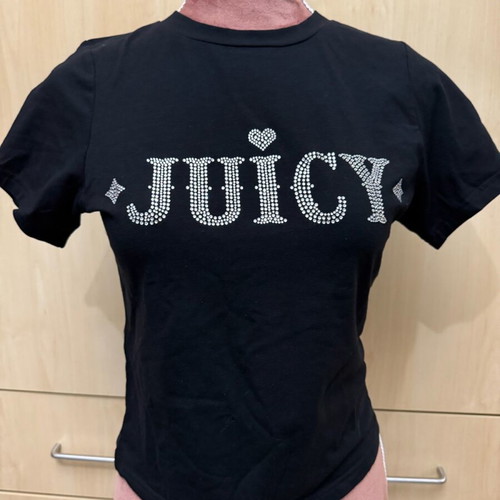 Μπλουζάκι Juicy Couture μέγεθος M σαν καινούργιο, μαύρο με στρας