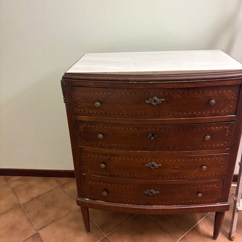Wooden dresser with 4 drawers, classic vintage style