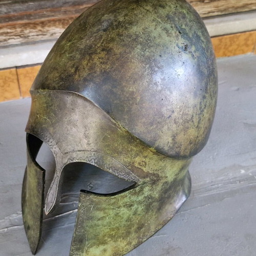 Large Corinthian helmet lifesize heavy bronze like new