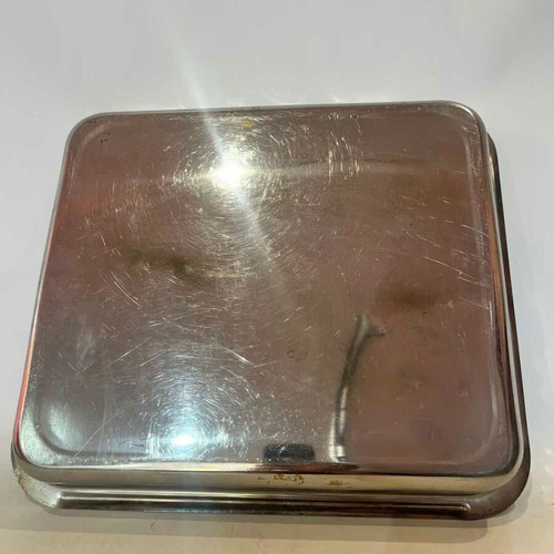 Rectangular stainless steel baking tray used 5x40.5x35.5 cm