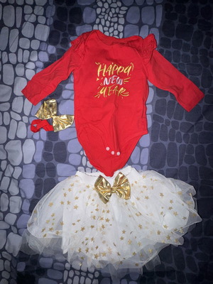 Baby bodysuit and dress set 3-6 months new