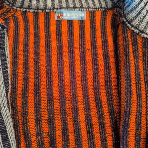 Woolen kids cardigan 12 years 152 cm like new, turquoise and orange