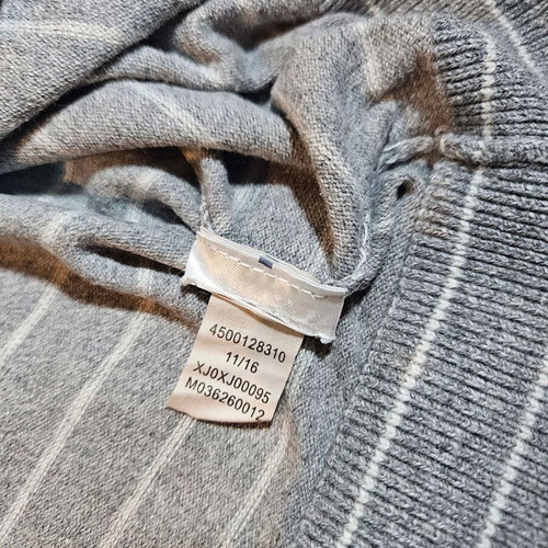 Hilfiger Denim men's grey striped sweater size L like new