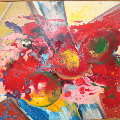 Abstract oil painting like new, 62 cm x 1.22 m