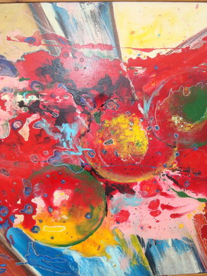 Abstract oil painting like new, 62 cm x 1.22 m