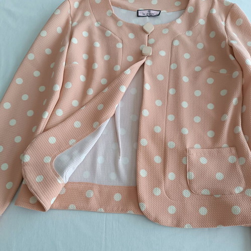 Le Vertige polka dot peach cardigan like new, size S