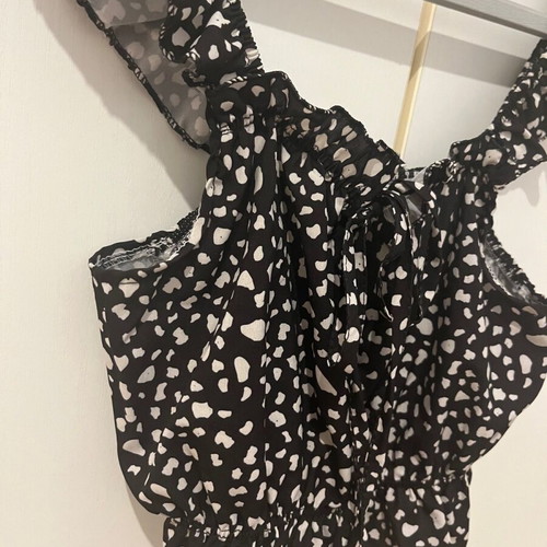 Crop top polka dot new, size S/36, black and white