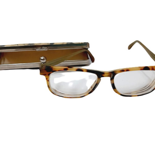 Vintage Glasses with Cream-Green Double-Sided Case like new