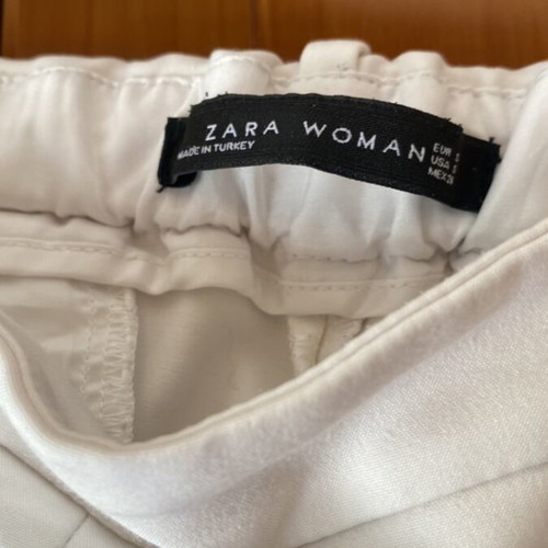 Zara women's pants new, broken white with cream color, elastic back, side zipper, size S