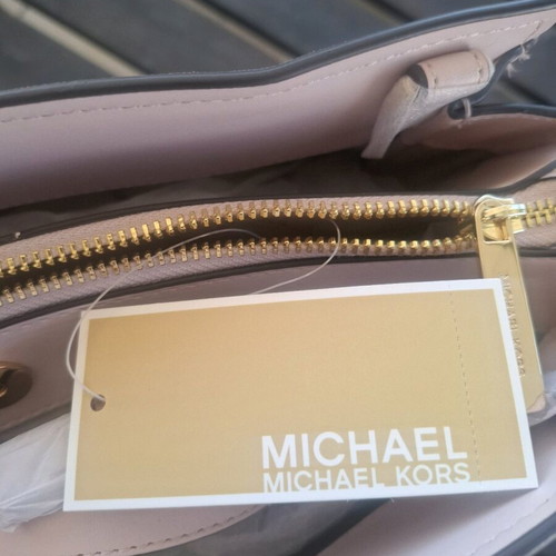 Michael Kors Hope leather satchel new, powered blush color