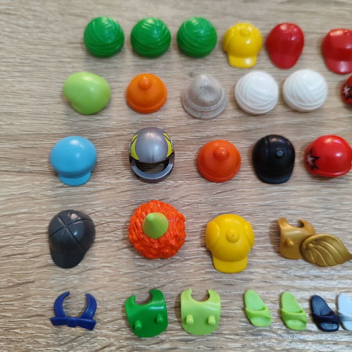 Playmobil accessories hats and crutches for figures used