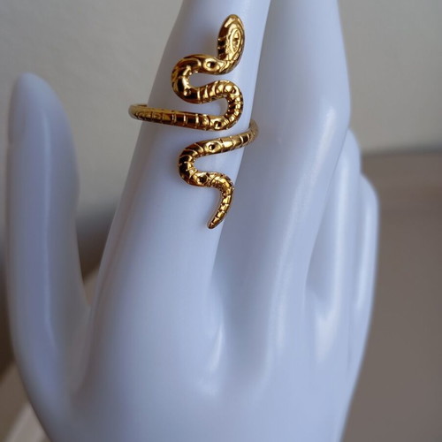 Snake design ring gold plated 18K stainless steel new