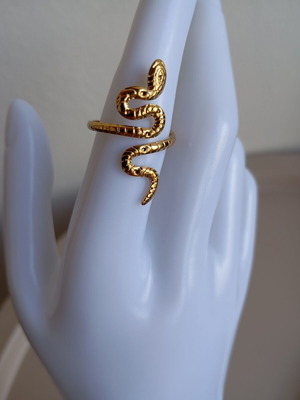 Snake design ring gold plated 18K stainless steel new