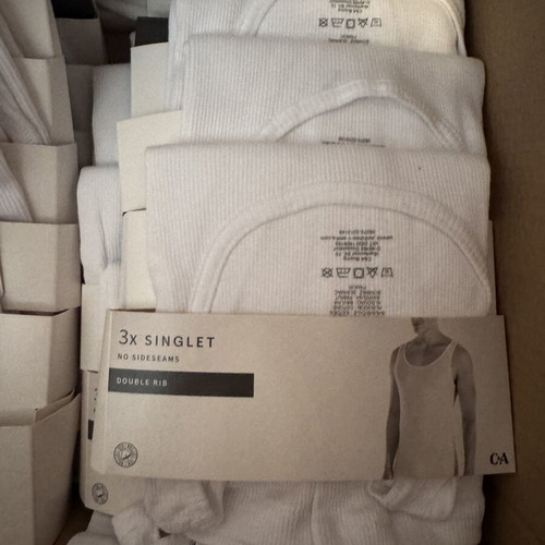 C&A singlet 100% cotton double rib, pack of 3, white
