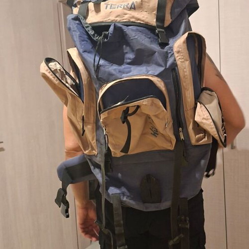 Terra camping backpack used, 65x45 cm, multiple pockets
