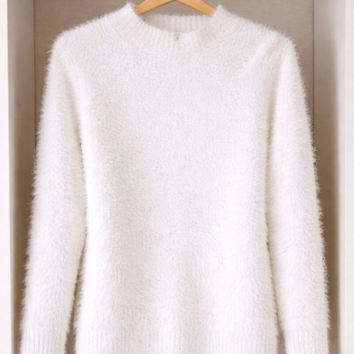 Fluffy sweater S/M like new, white knit cozy fit
