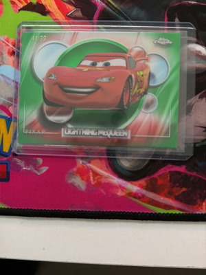 Lightning McQueen 41/99 Topps Chrome card new, sleeved and toploaded