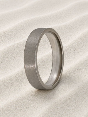 Ring from matte stainless steel, new, silver color