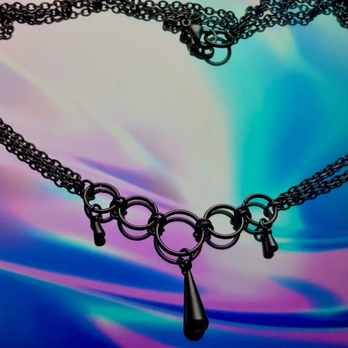 Handmade stainless steel punk necklace new silver color