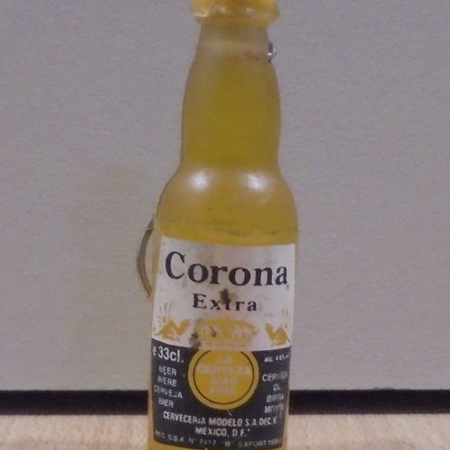 Corona beer old promotional rubber keychain used