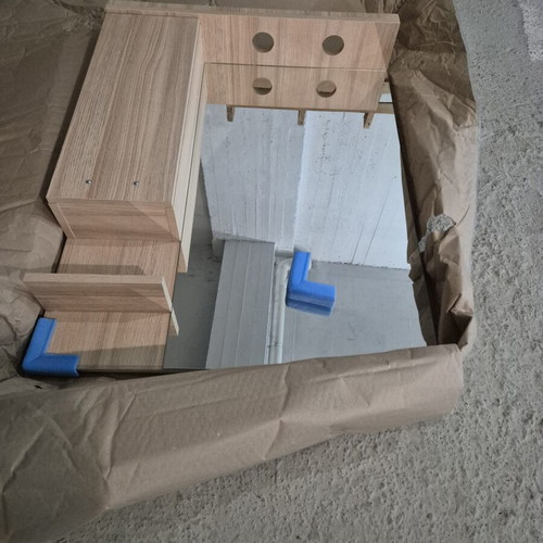 Bathroom furniture set new, oak with sink and mirror 80x50 cm