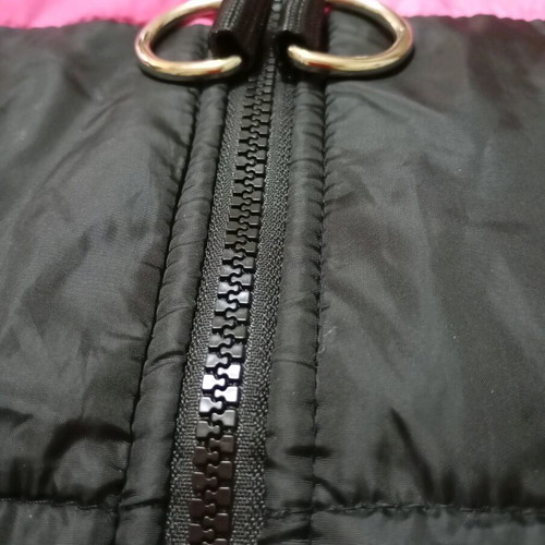 Dog waterproof jacket like new, black with pink