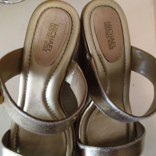 Michael Kors platform sandals, gold, size 39M