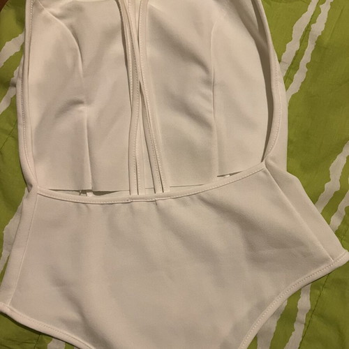 Women's white backless bodysuit
