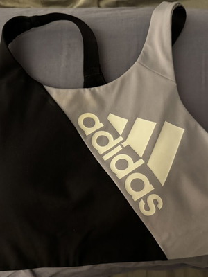 Adidas αθλητικό μπουστάκι με ενίσχυση, μαύρο και γκρι, μέγεθος L