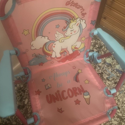 Children's beach chair with unicorn design
