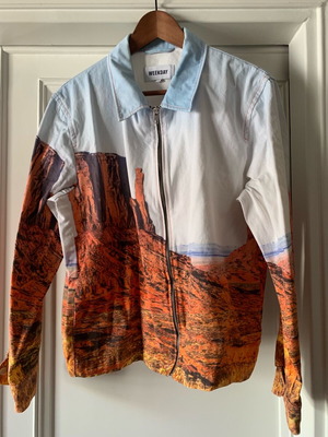 Weekday lightweight cotton jacket like new with Fritz Nevada print